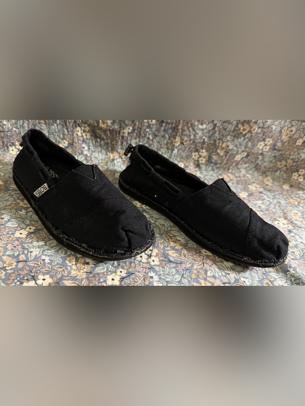 BOBS from Skechers Women's Black Slip-On Canvas Loafers